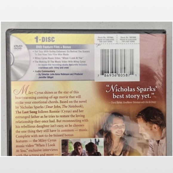 New Touchstone DVD Movie The Last Song PG 2010 Drama NWT - Picture 7 of 11